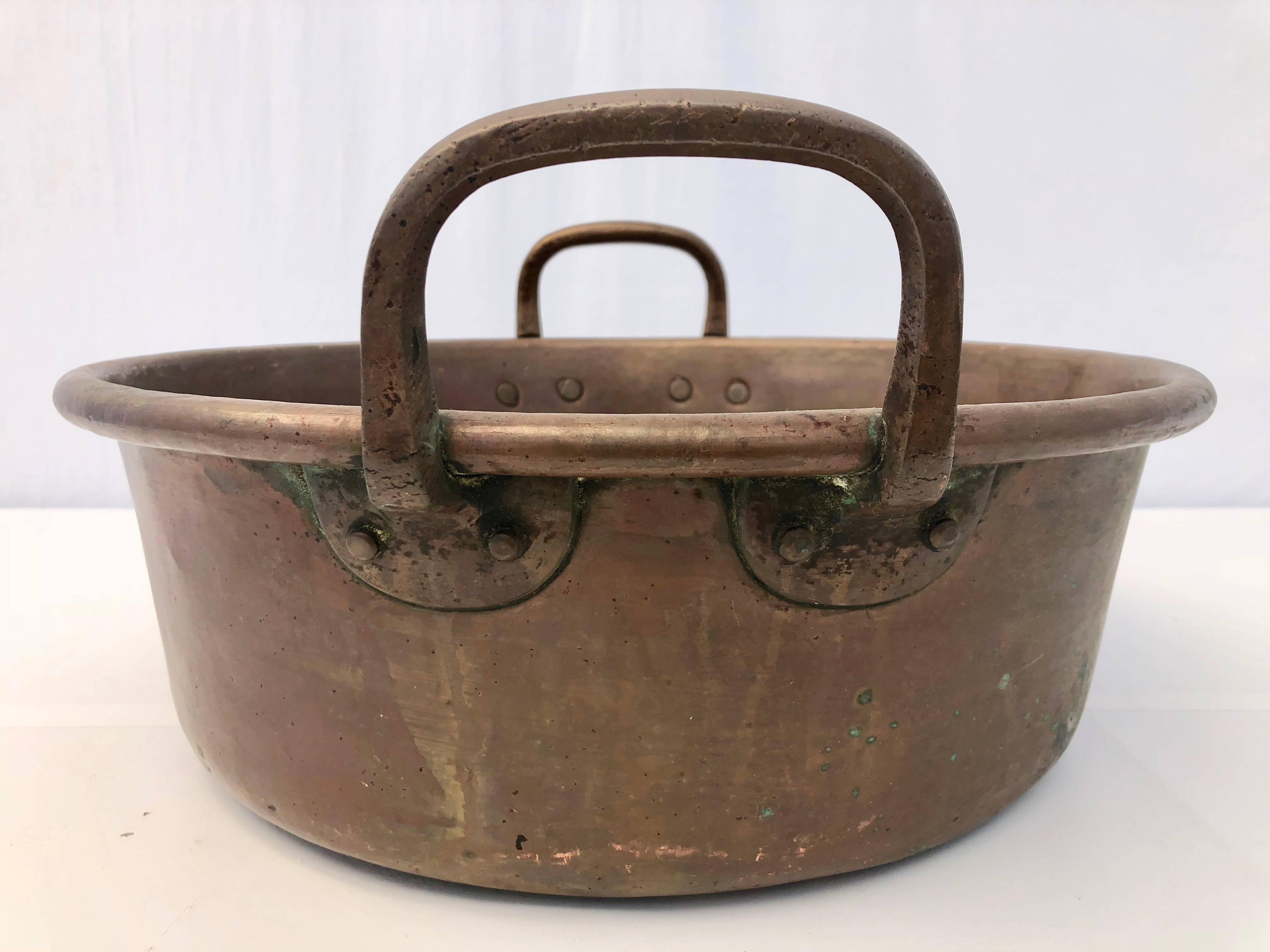antique copper jam pan
