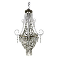 French Antique Crystal “Basket” Chandelier by Baccarat