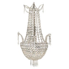 French Antique Crystal “Basket” Chandelier by Baccarat