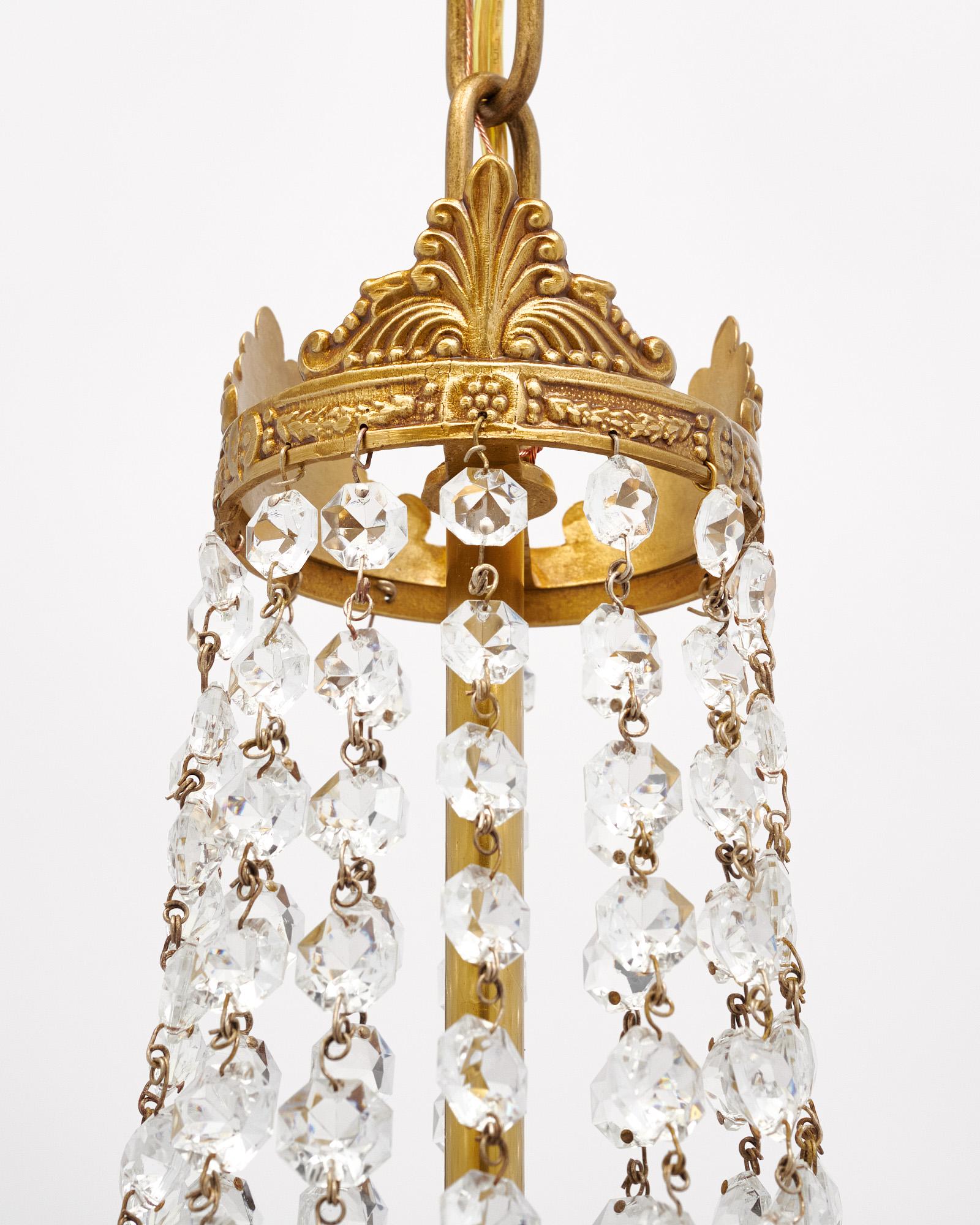 Lustre en cristal Antique French Bon état - En vente à Austin, TX