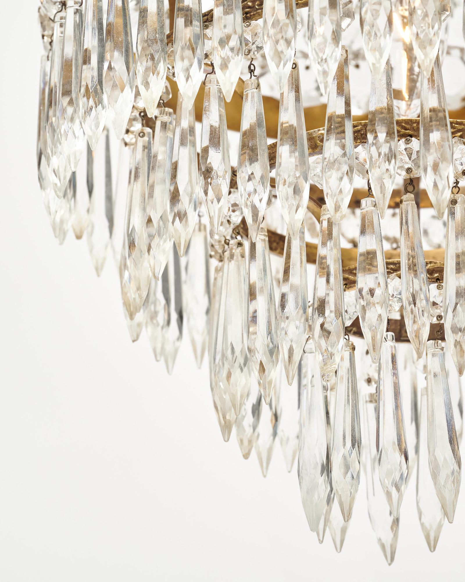 French Antique Crystal Chandelier in vendita 2