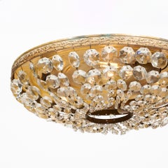 French Antique Crystal Flush Mount
