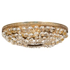French Antique Crystal Flush Mount