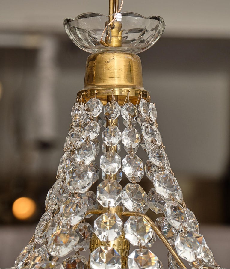 French Antique Crystal Pendant Chandeliers at 1stDibs