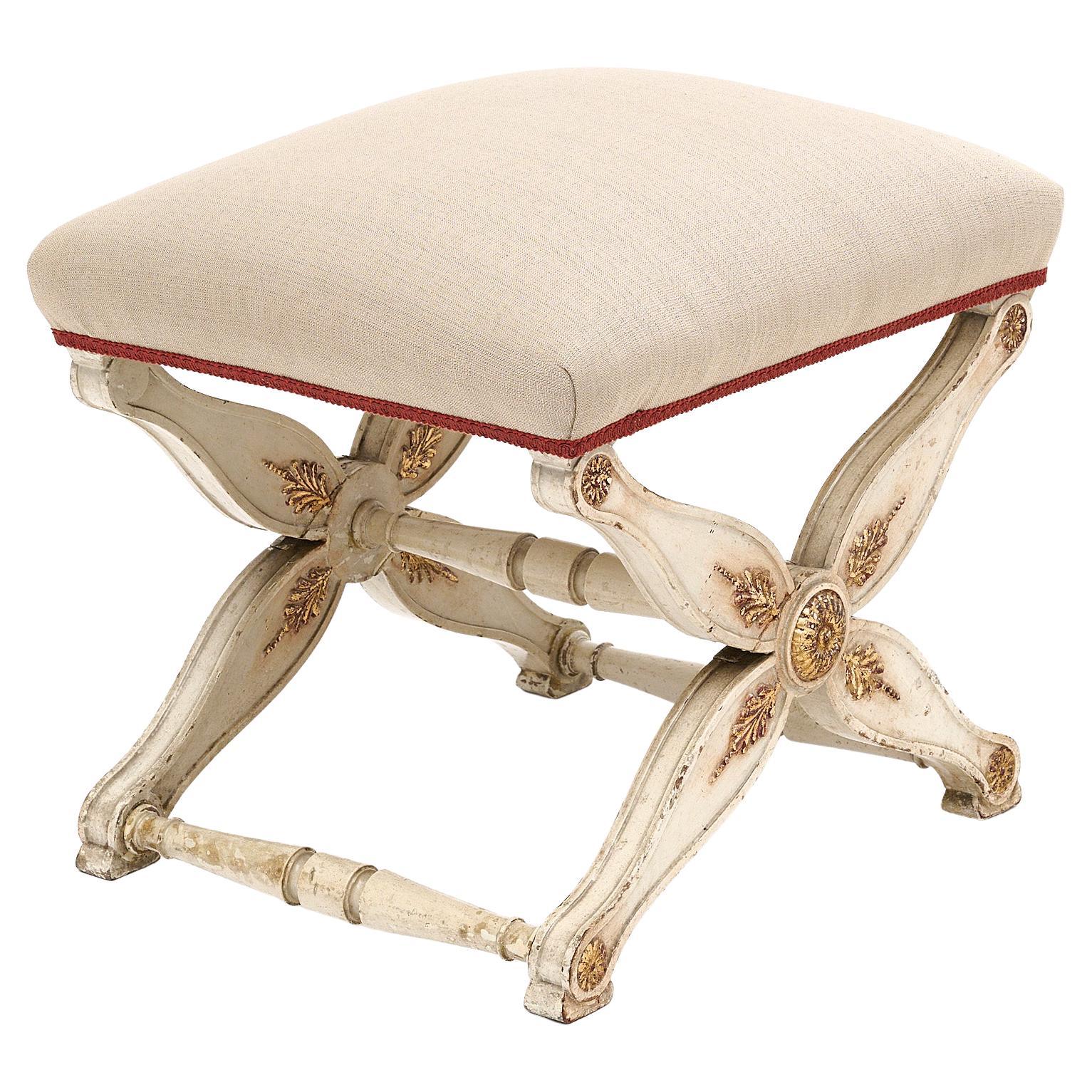 French Antique Curule Stool For Sale