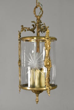French Antique Cut Glass Hall Lantern Louis XVI Style