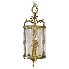 French Antique Cut Glass Hall Lantern Louis XVI Style