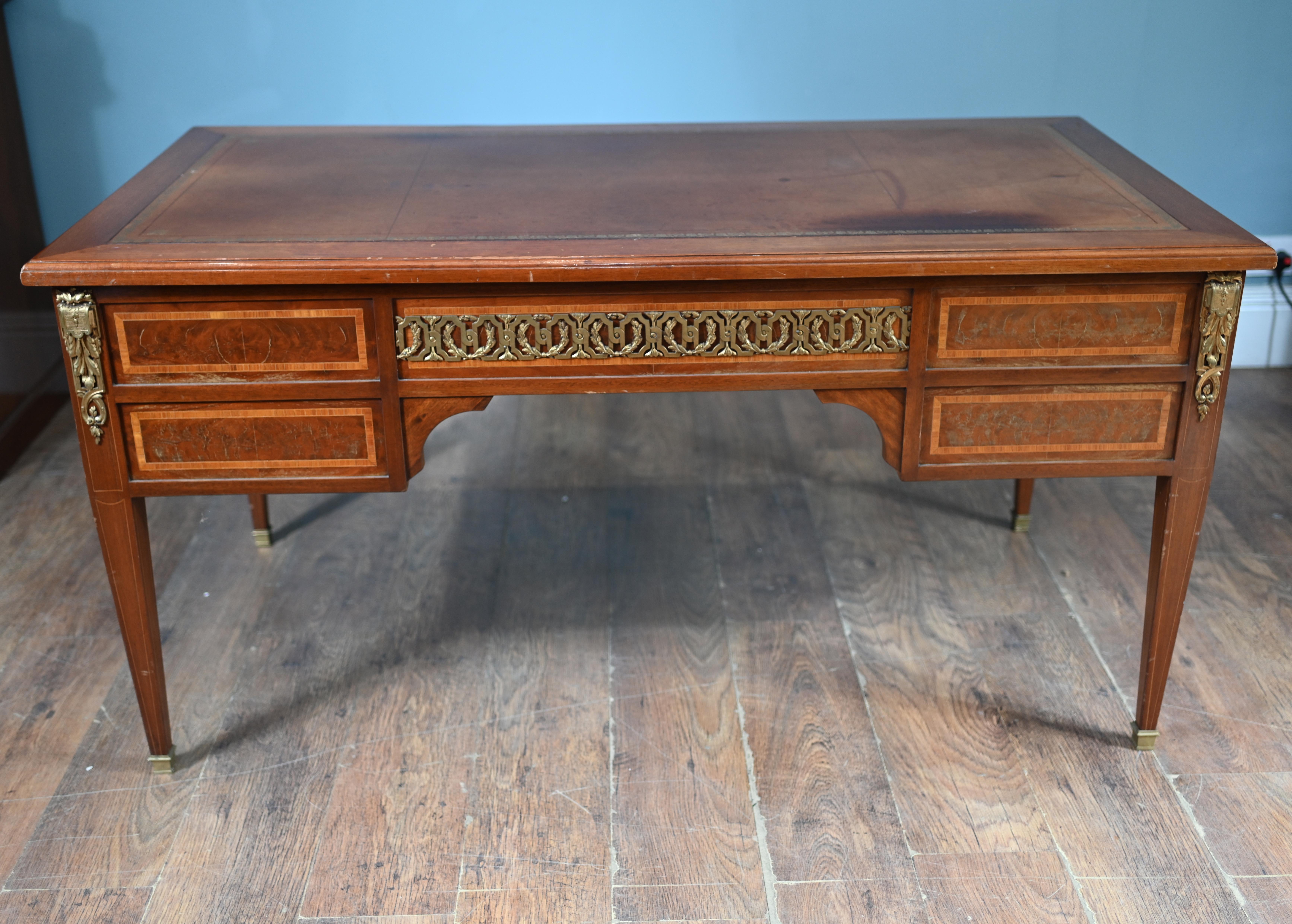 Antique French Desk Directoire Bureau Plat 1880 in vendita 5