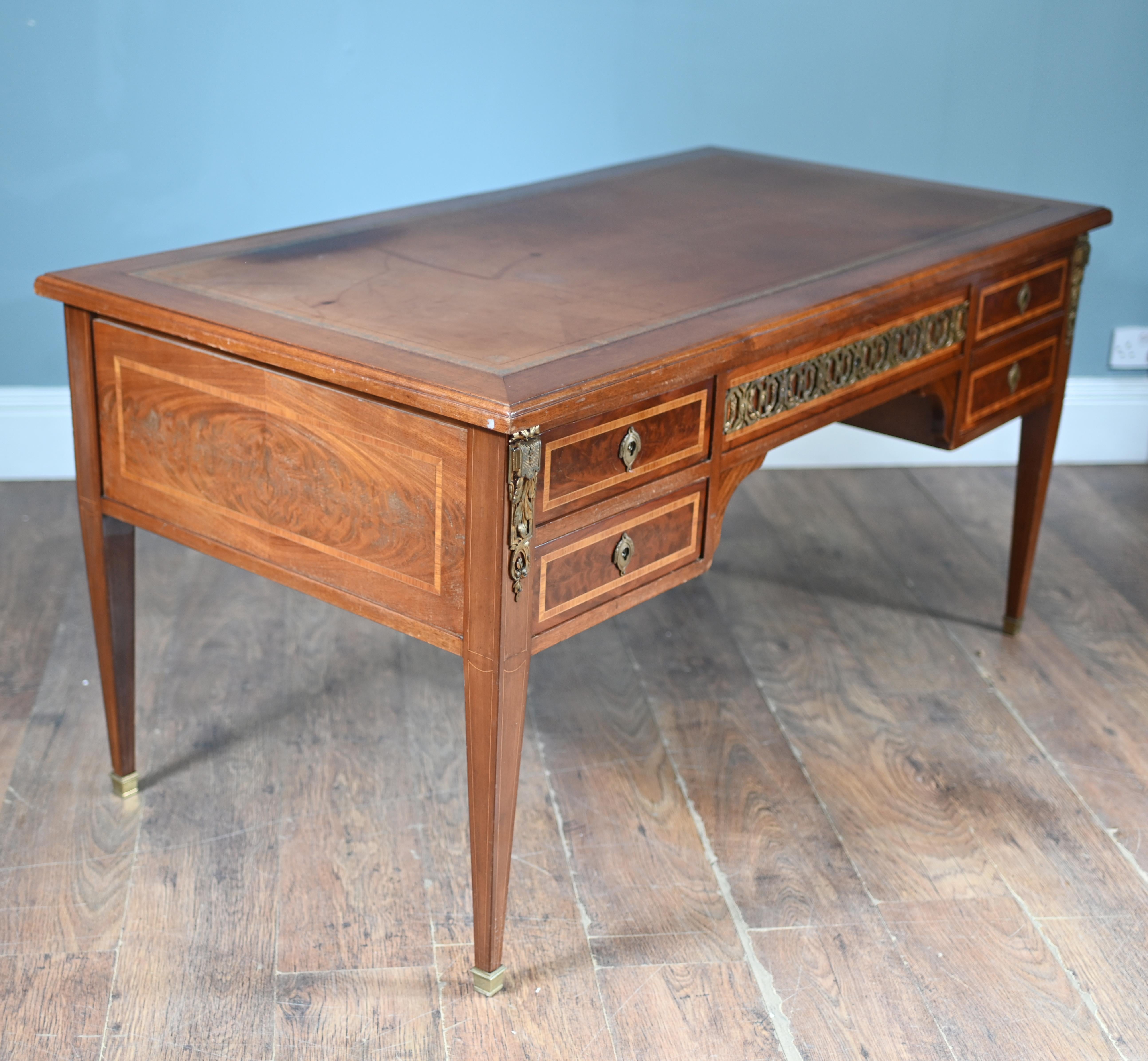 Antique French Desk Directoire Bureau Plat 1880 in vendita 1