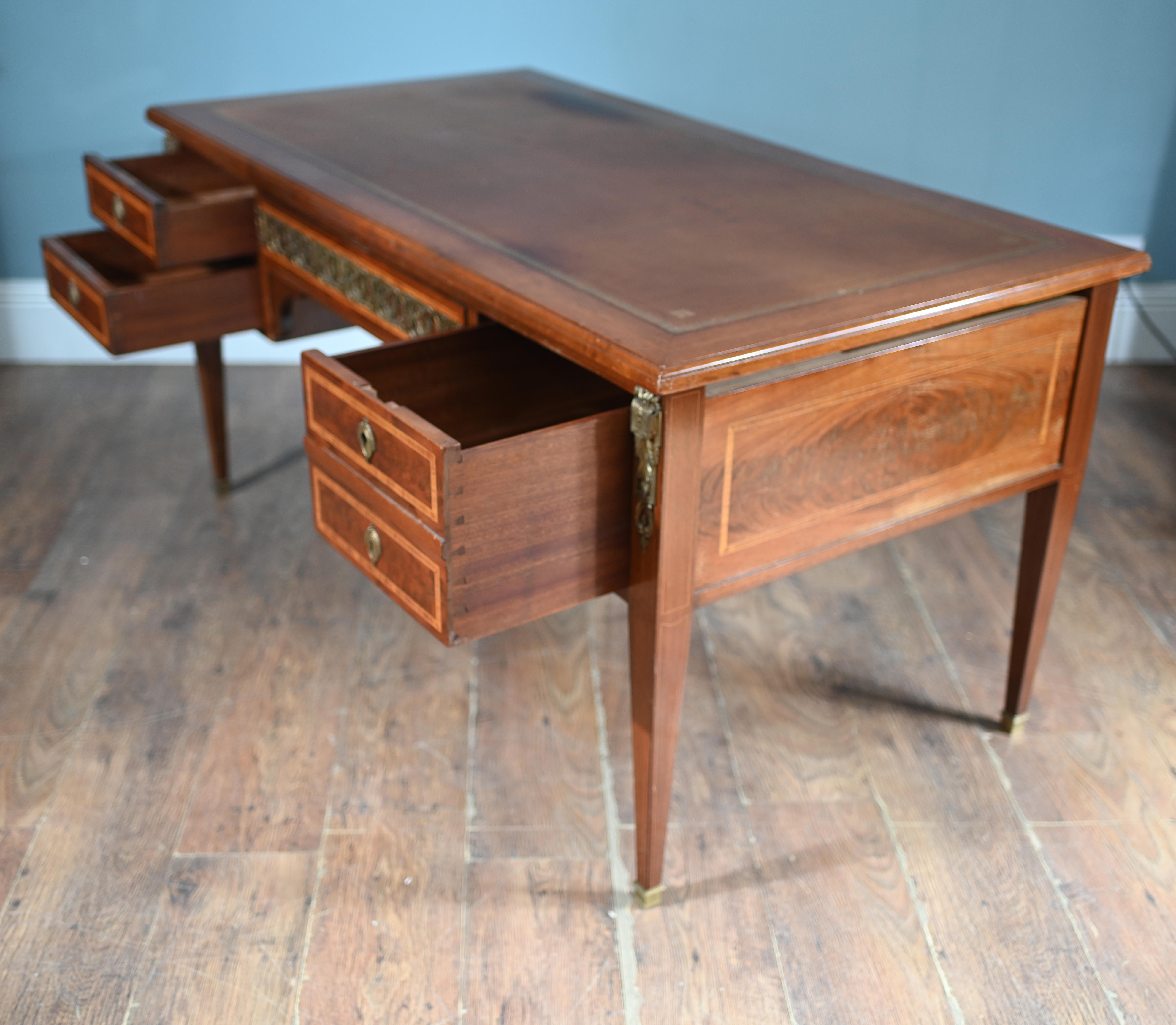 Antique French Desk Directoire Bureau Plat 1880 in vendita 2