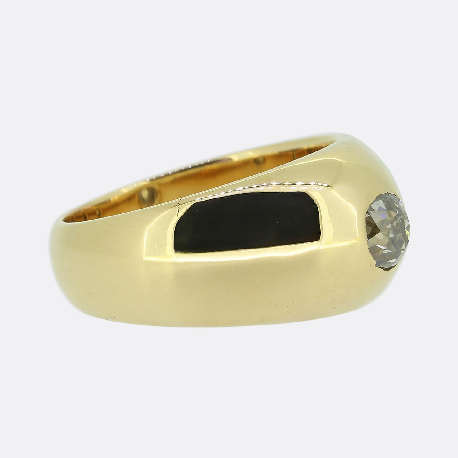 Taille vieille mine Bague bouddhiste française ancienne en diamants en vente