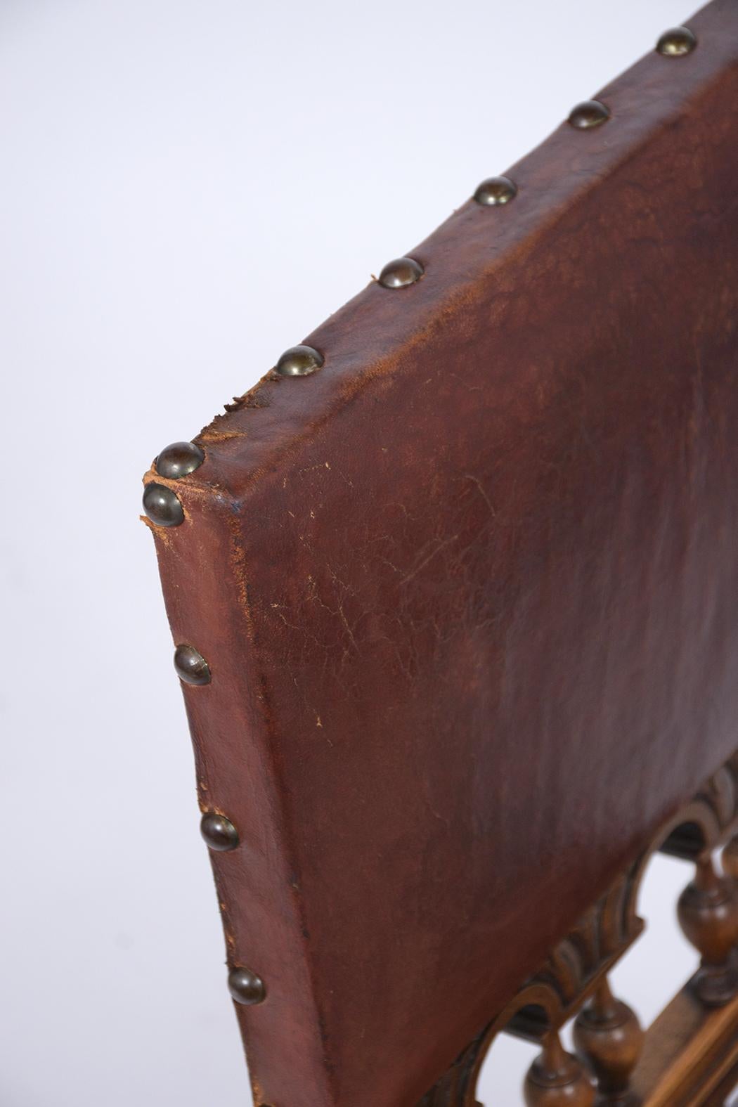 19th Century Leather Dining Chairs 5