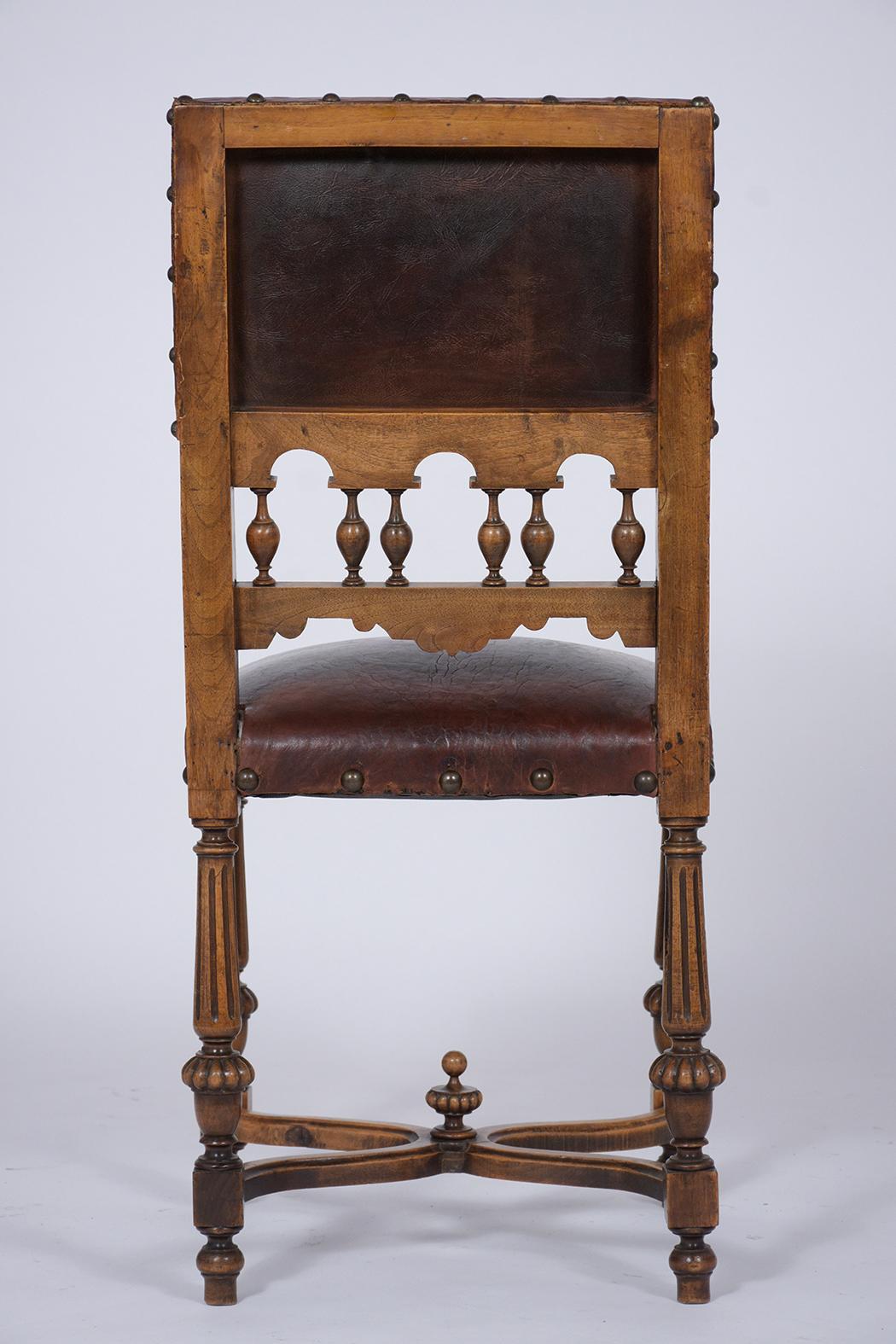 19th Century Leather Dining Chairs 8