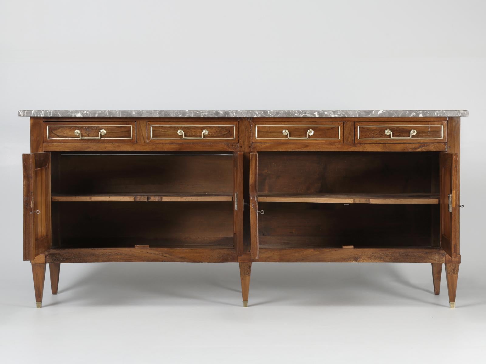 French Antique Directoire Walnut Buffet, Late 1700's Beautifully Restored 12