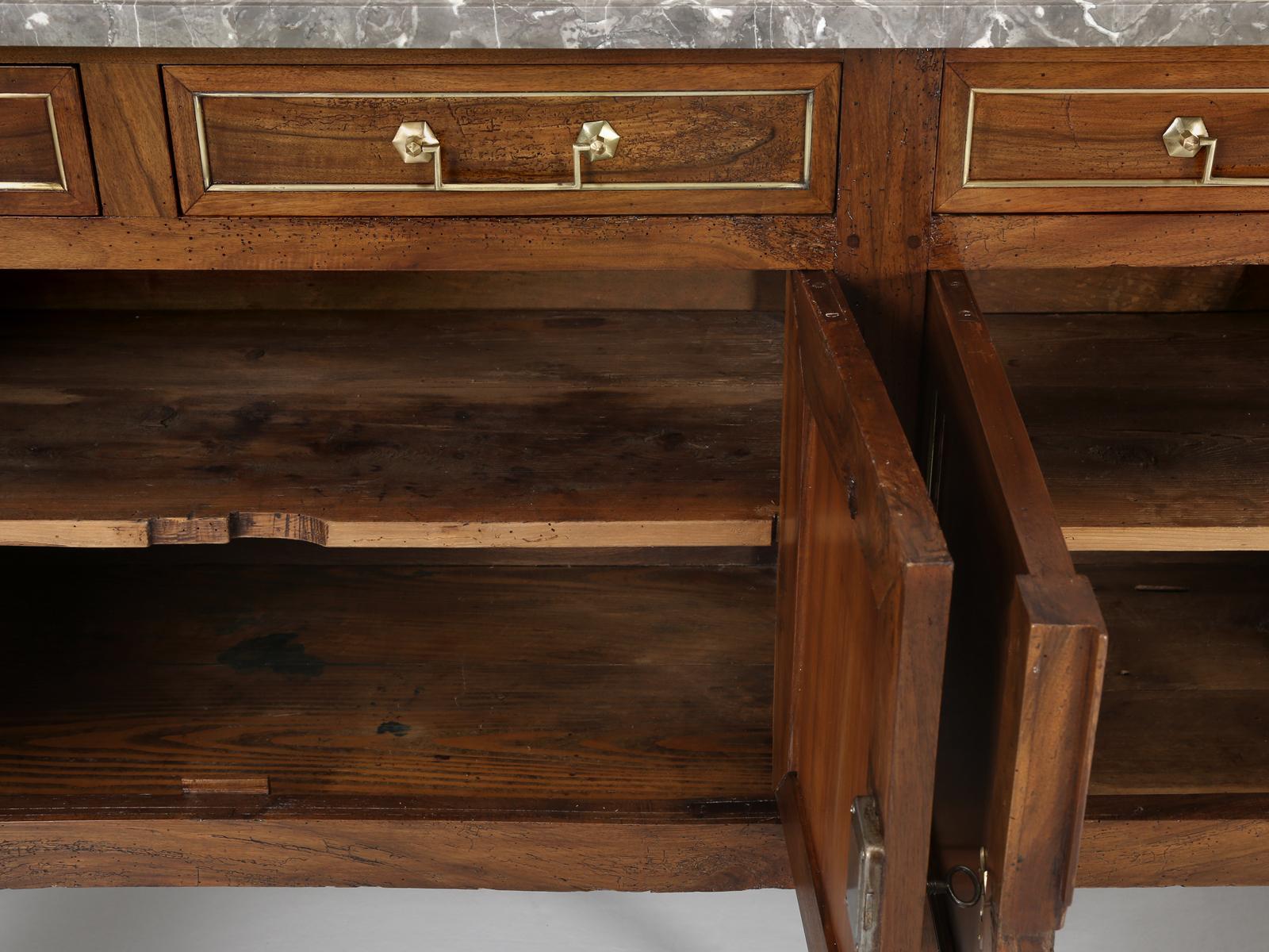 French Antique Directoire Walnut Buffet, Late 1700's Beautifully Restored 13