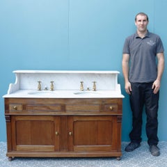 French Antique Double Vanity Marble Washstand