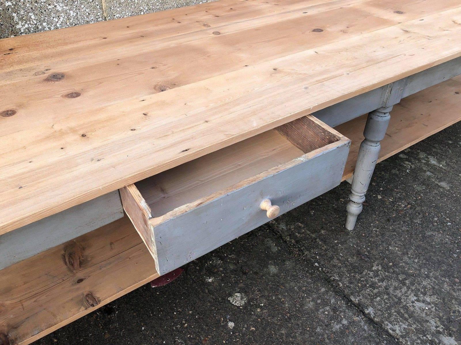 XIXe siècle Table à tiroirs/table de salle à manger française ancienne, île de cuisine, vintage en vente