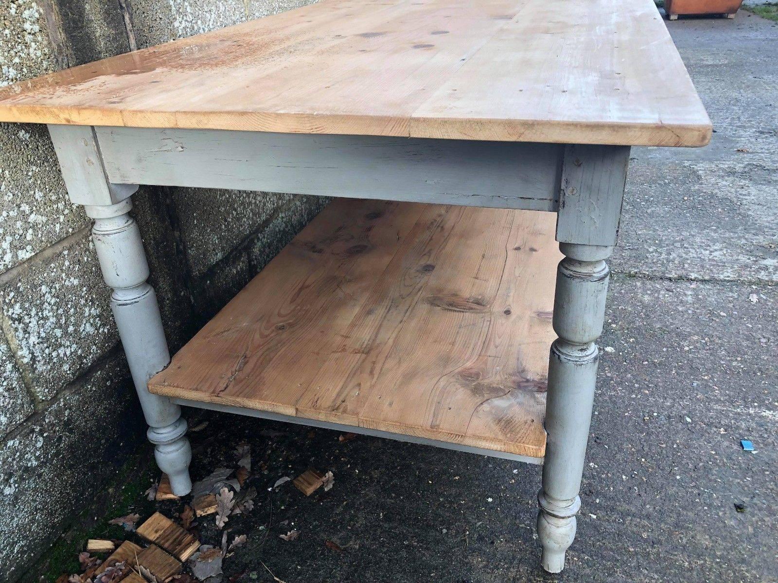 Table à tiroirs/table de salle à manger française ancienne, île de cuisine, vintage en vente 1