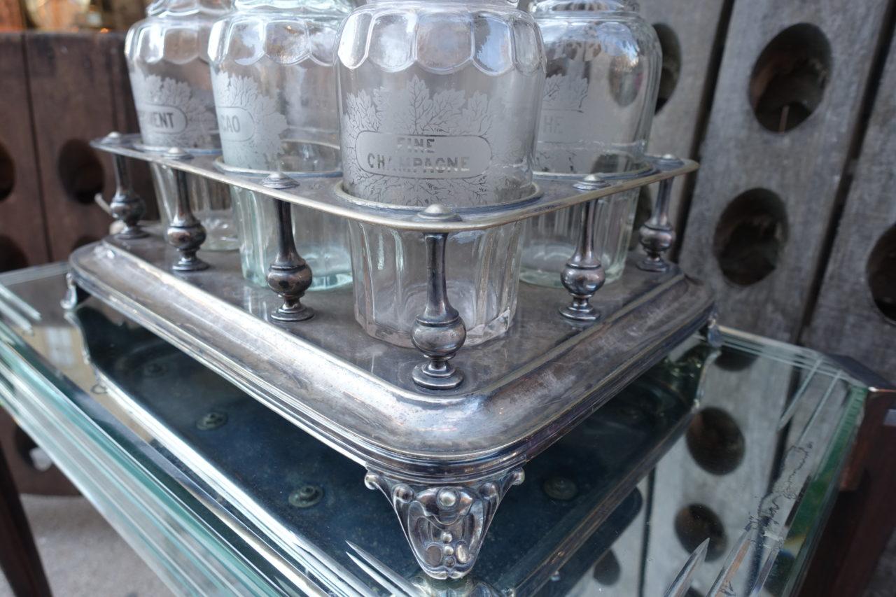 French Antique Drinks Stand with Six Decanters 2