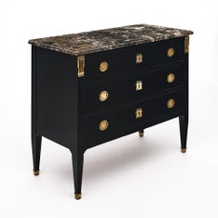 French Antique Ebonized Chest of Drawers