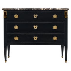 French Antique Ebonized Chest of Drawers