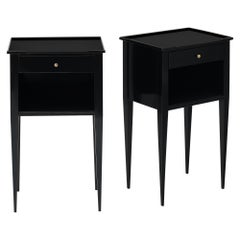 French Antique Ebonized Side Tables