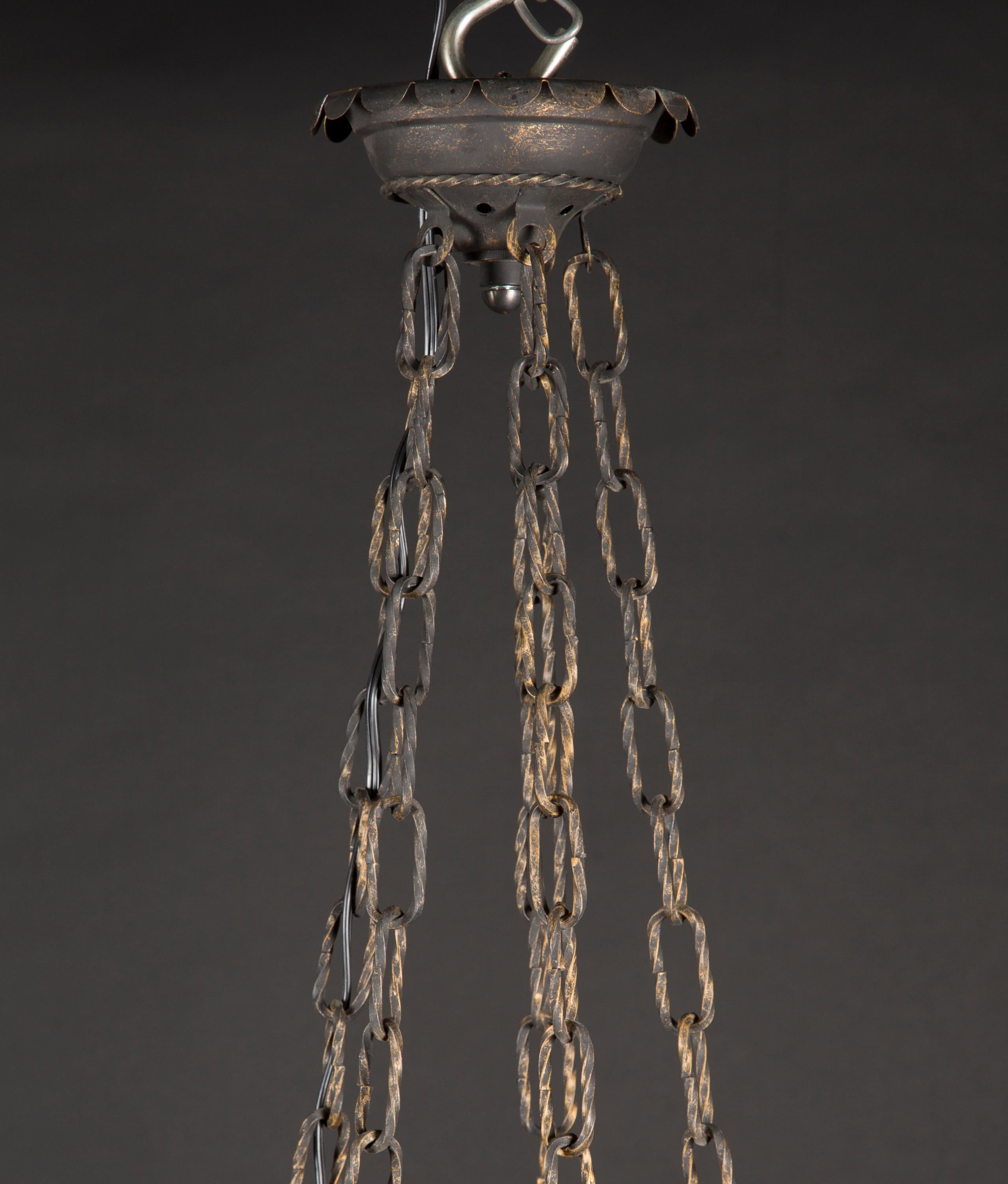 French Antique Empire Iron and Tole Chandelier, Late 19th Century  For Sale 2