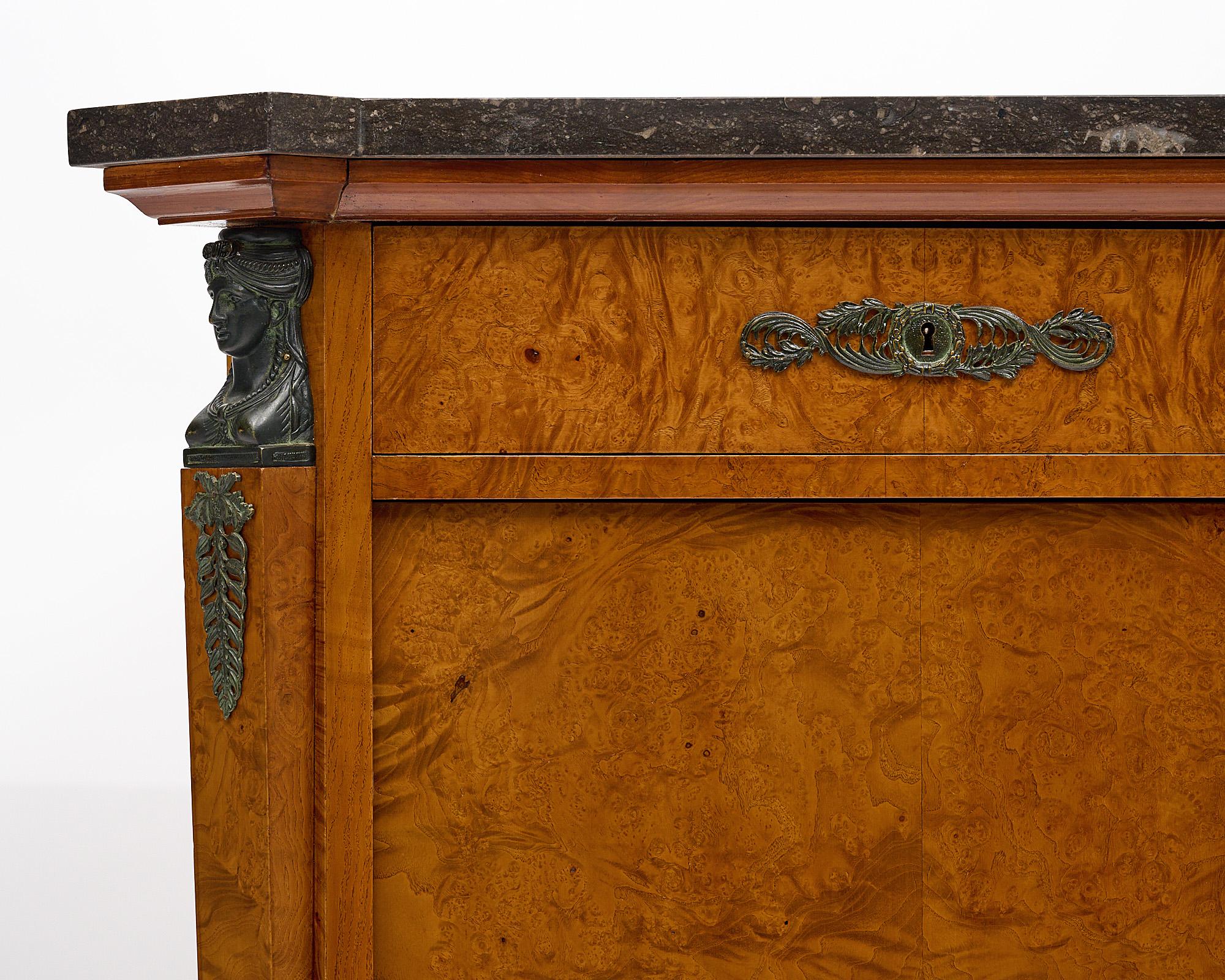 Bronze French Antique Empire Style Buffet For Sale
