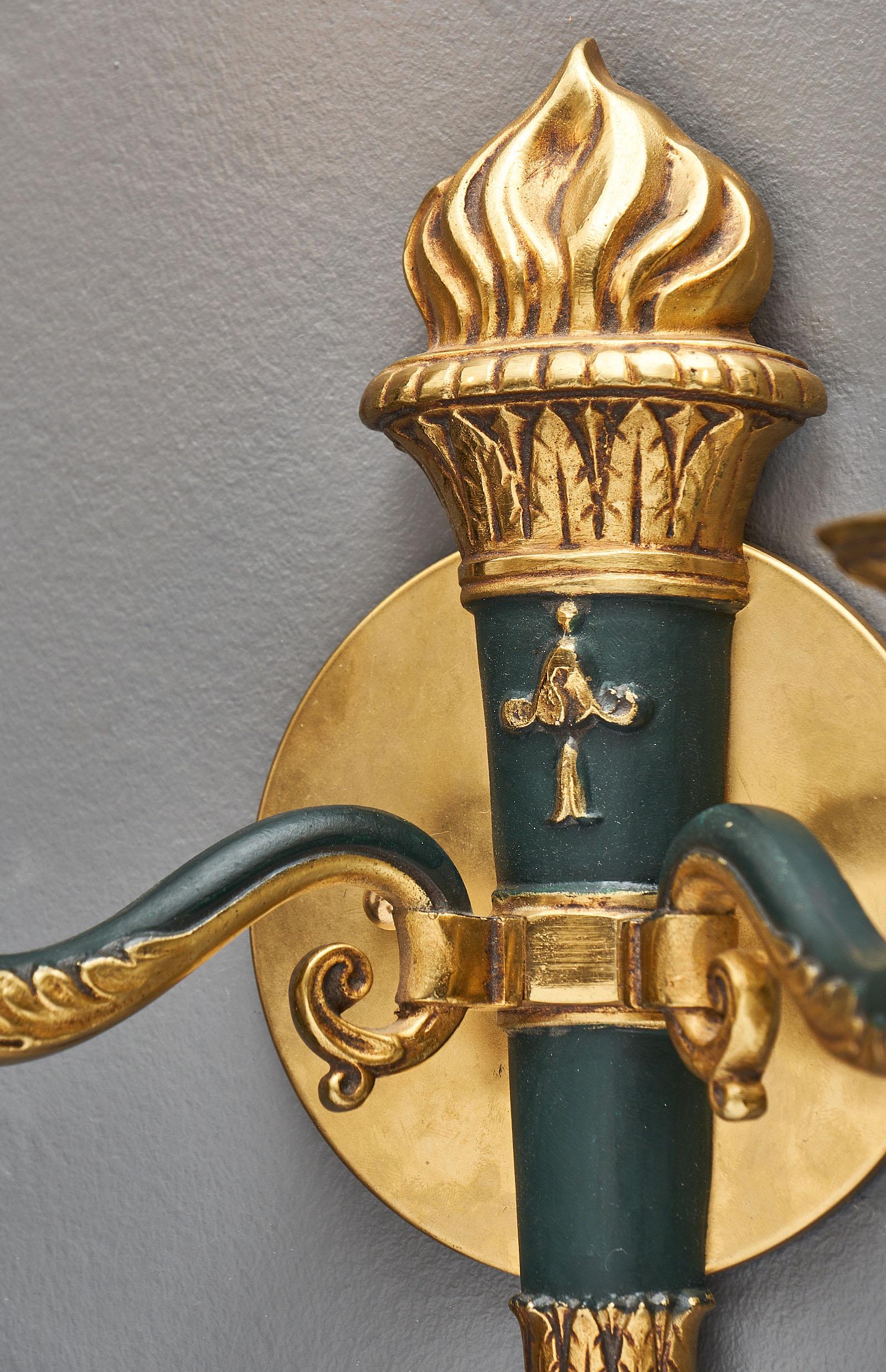 Bronze French Antique Empire Style Sconces