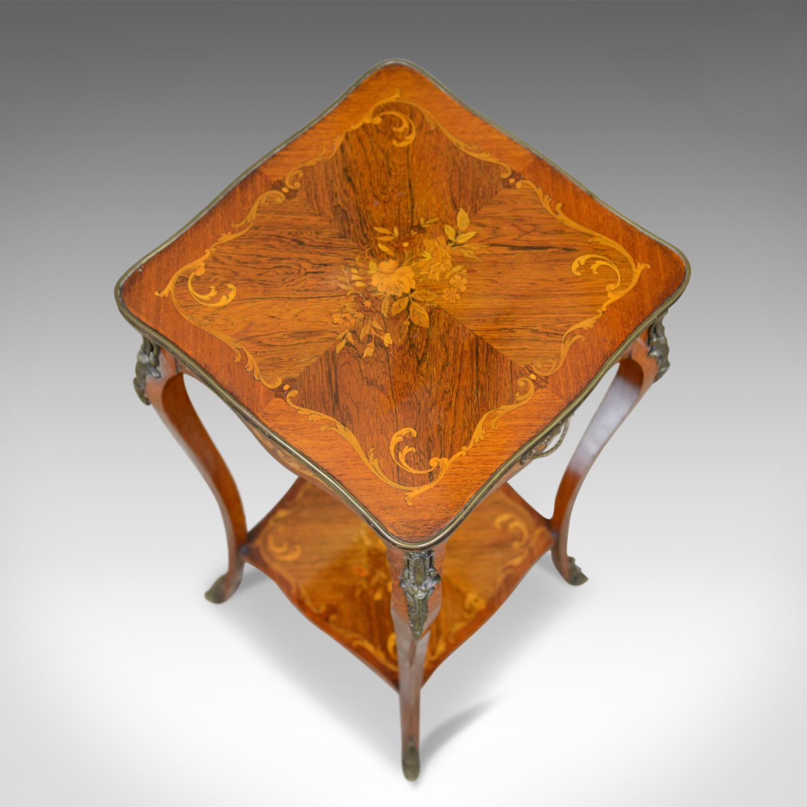 Victorian French Antique Étagère, Kingwood Side Table, Nightstand, Druce & Co., circa 1870