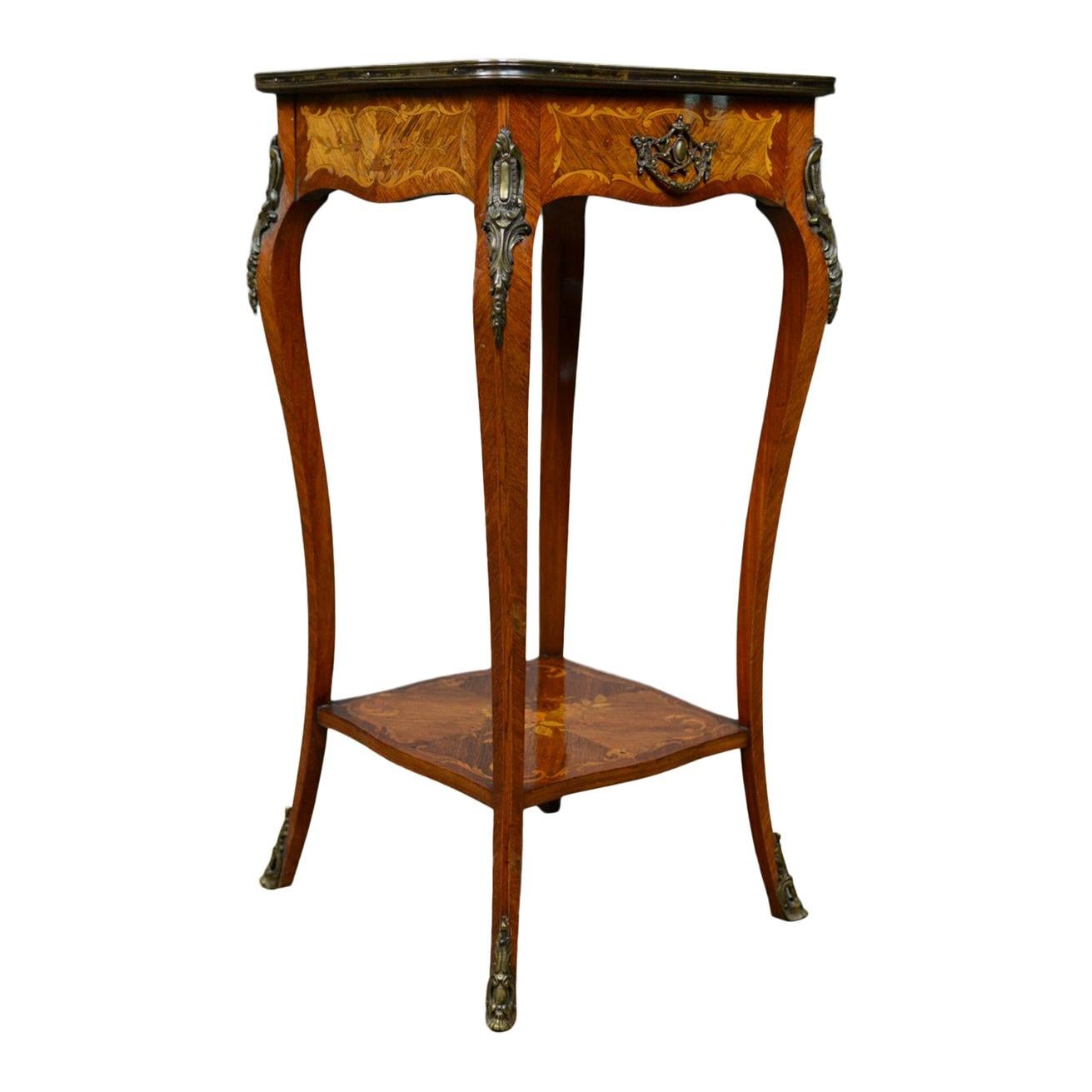 French Antique Étagère, Kingwood Side Table, Nightstand, Druce & Co., circa 1870