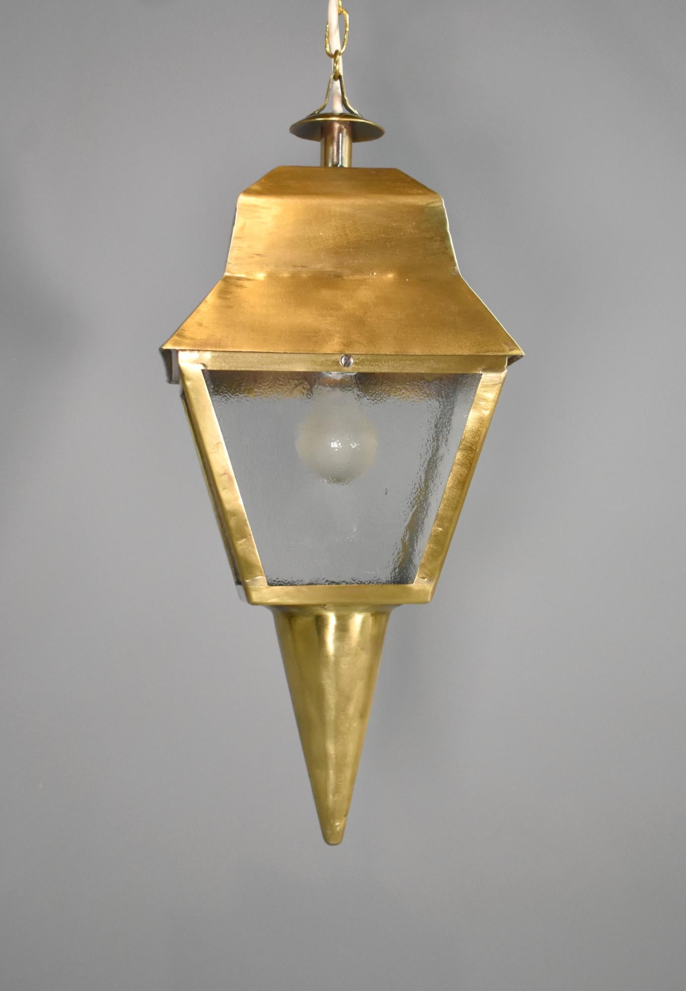 Polished French Antique Exterior Bronze Lantern For Sale