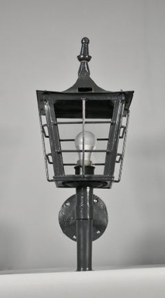 French Antique Exterior Lantern in Steel - Early 20th Century