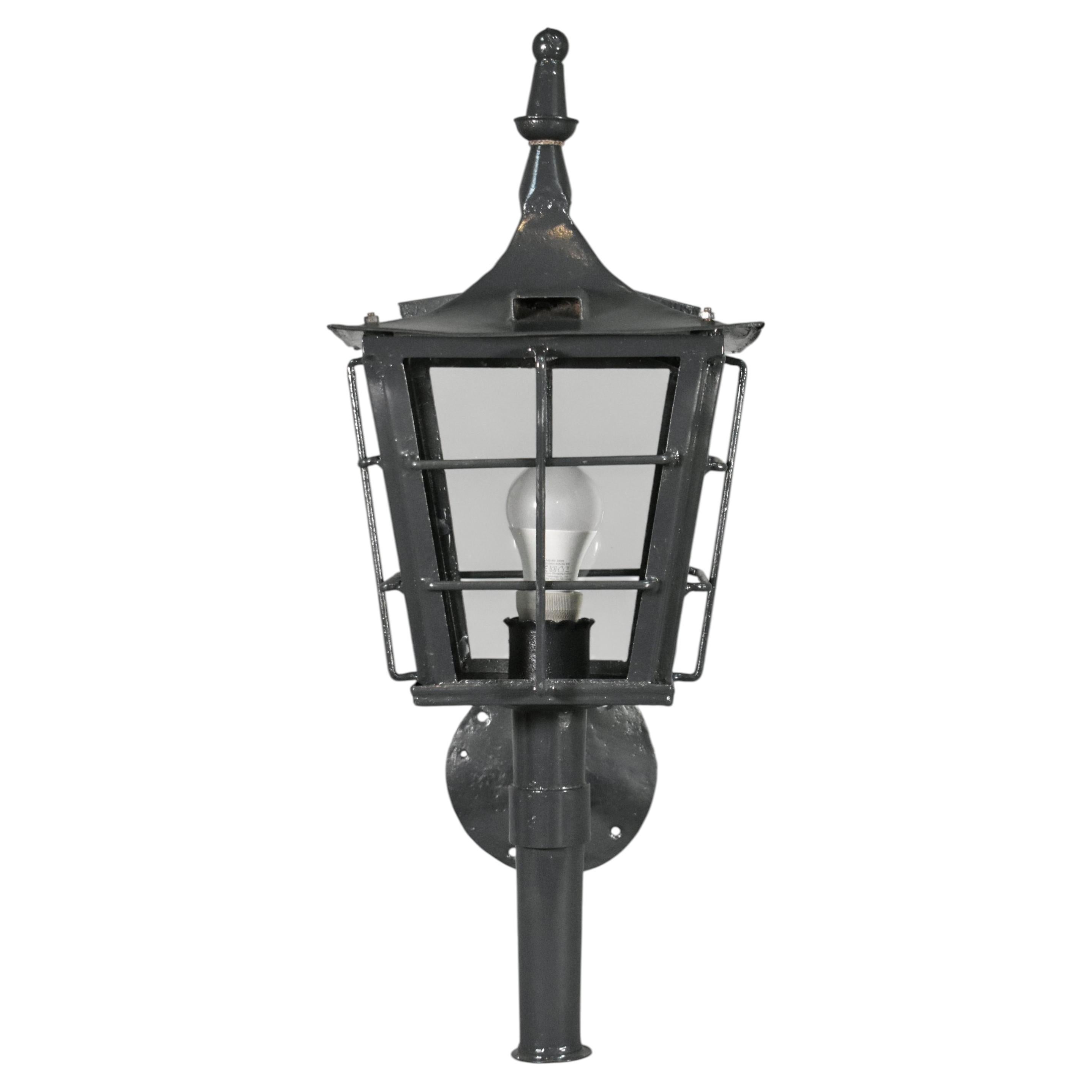French Antique Exterior Lantern in Steel - Early 20th Century