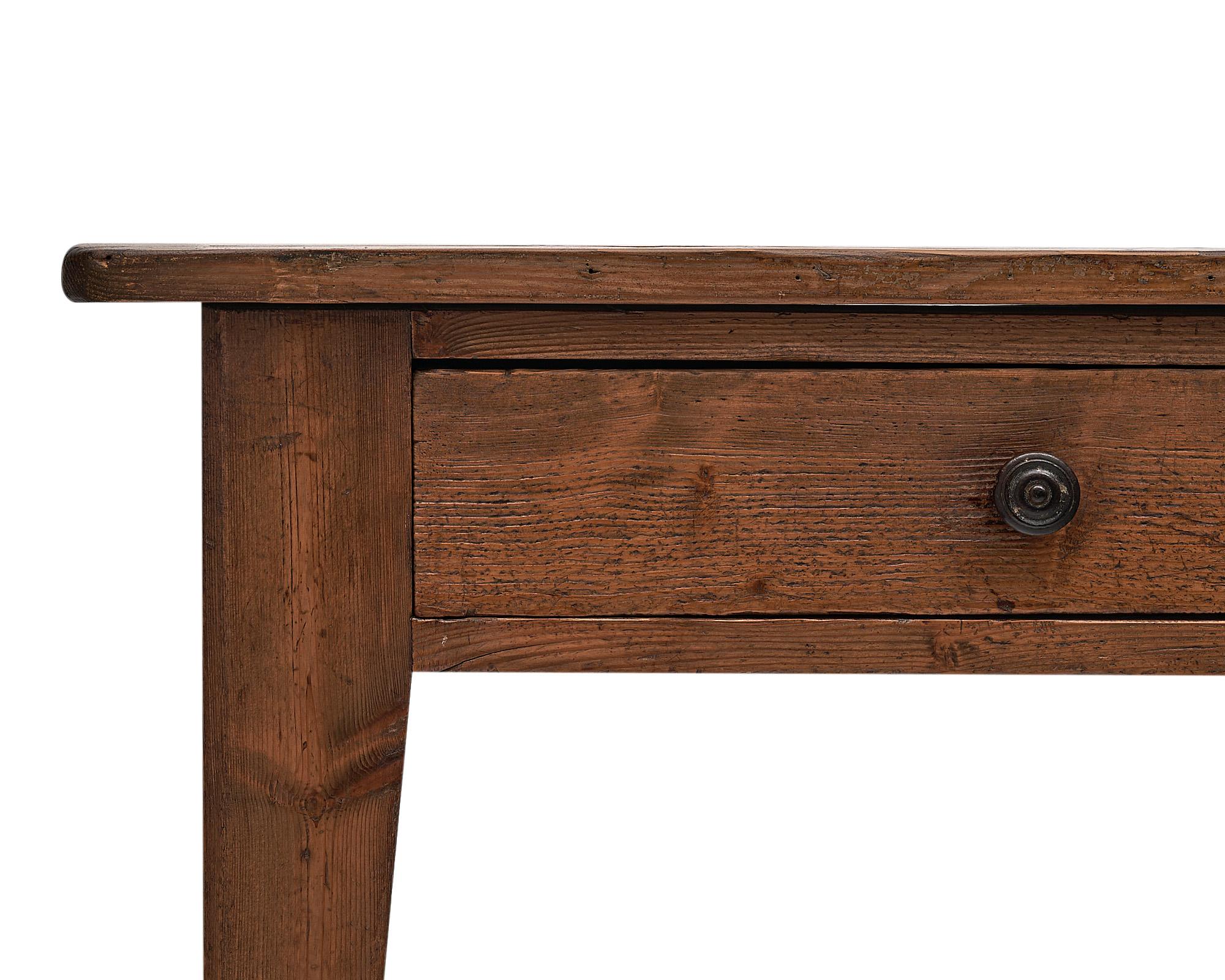 Wood French Antique Farm Table For Sale
