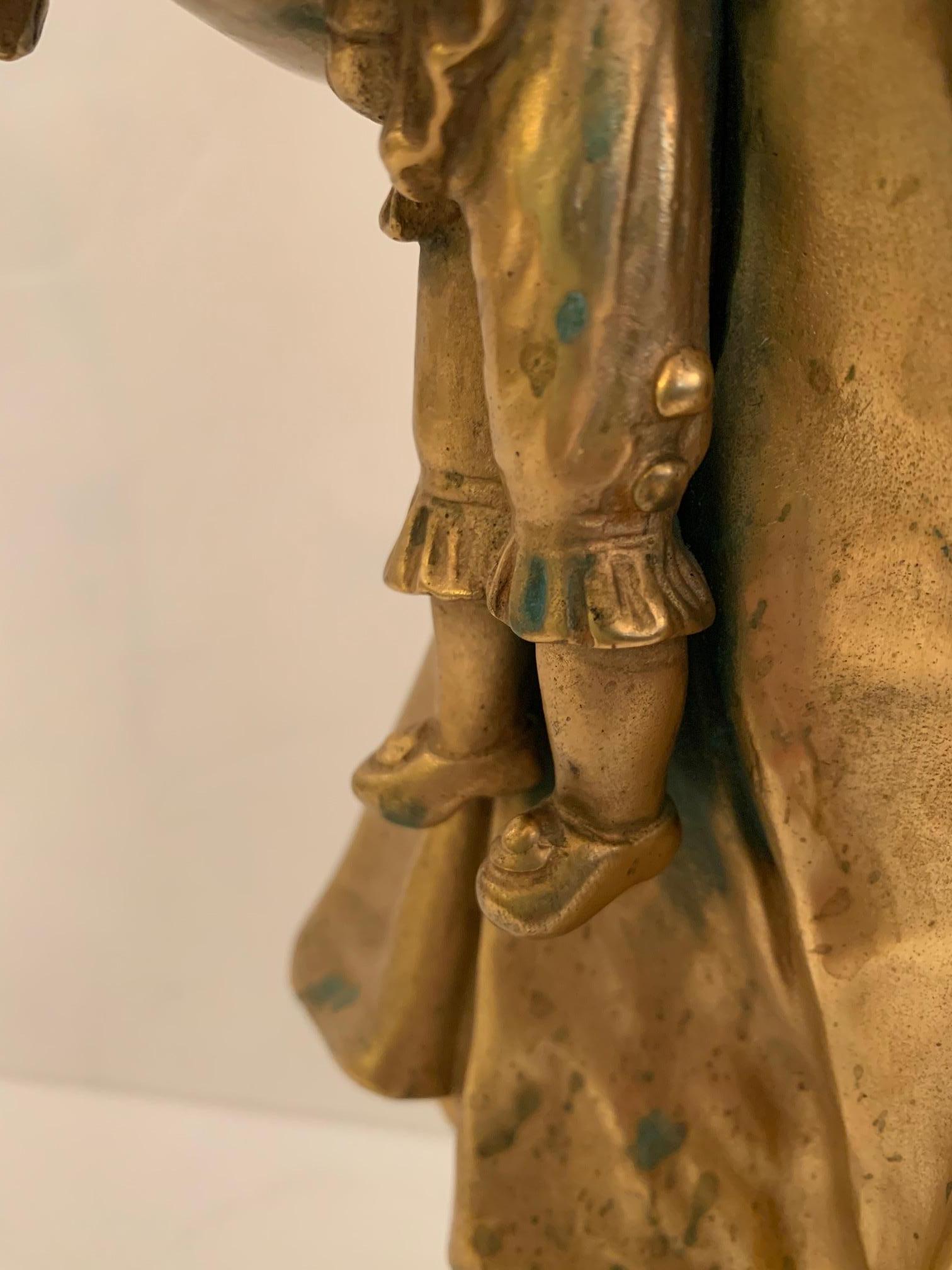 Antike französische figurative französische Skulptur eines Mädchens von Charles Masse im Angebot 8