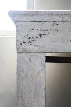 French Antique Fireplace/Mantelpiece of Limestone, 19th Century