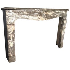 French Antique Fireplace Marble Louis XV Style, 19th Century Paris, France