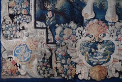 French antique Flemish Tapestry 17th - Tancred in the Enchanted Forest - N 1631