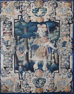 French antique Flemish Tapestry 17th - Tancred in the Enchanted Forest - N 1631