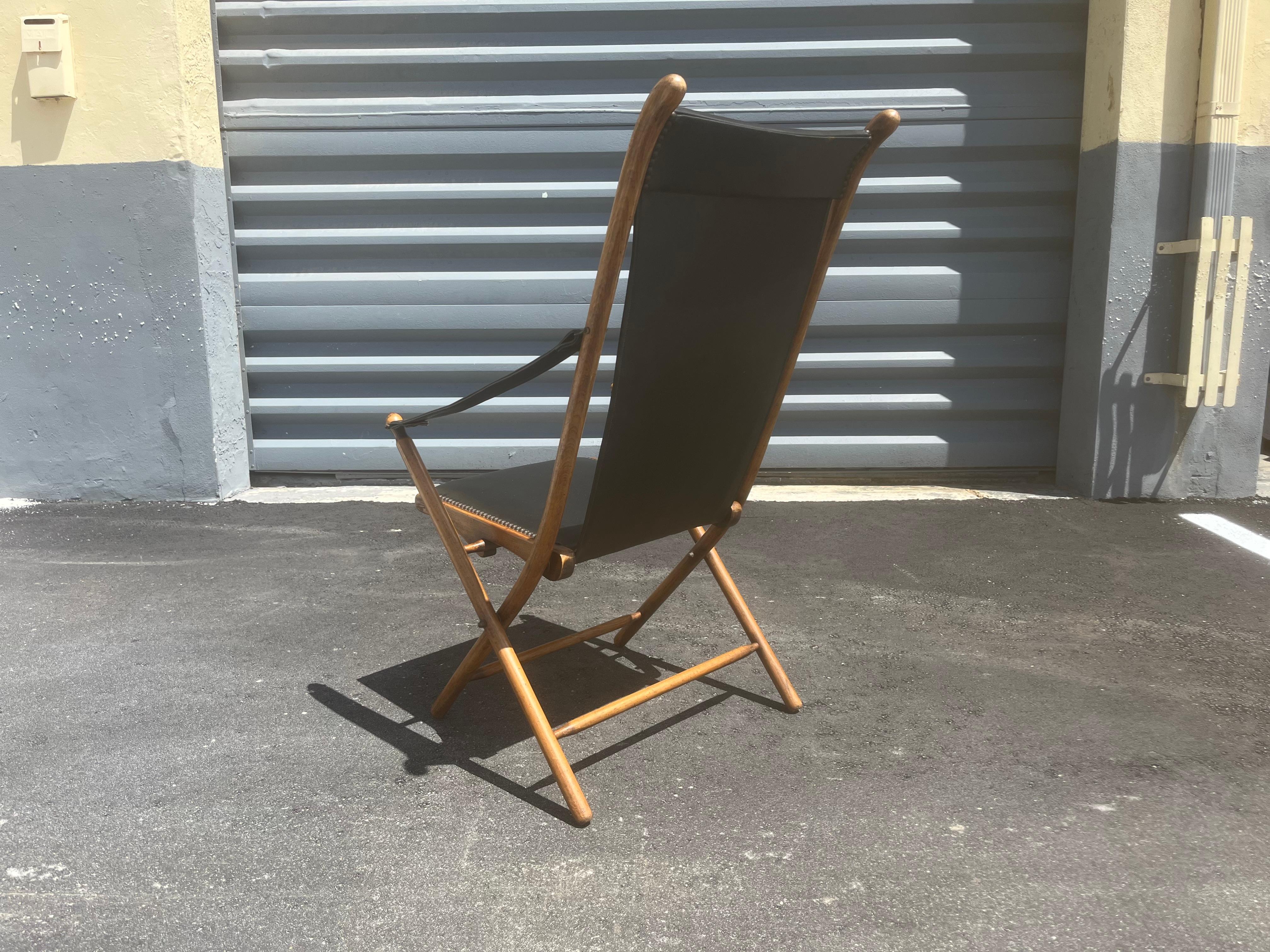 Mid-20th Century French Antique Folding Chair, Campaign Safari For Sale