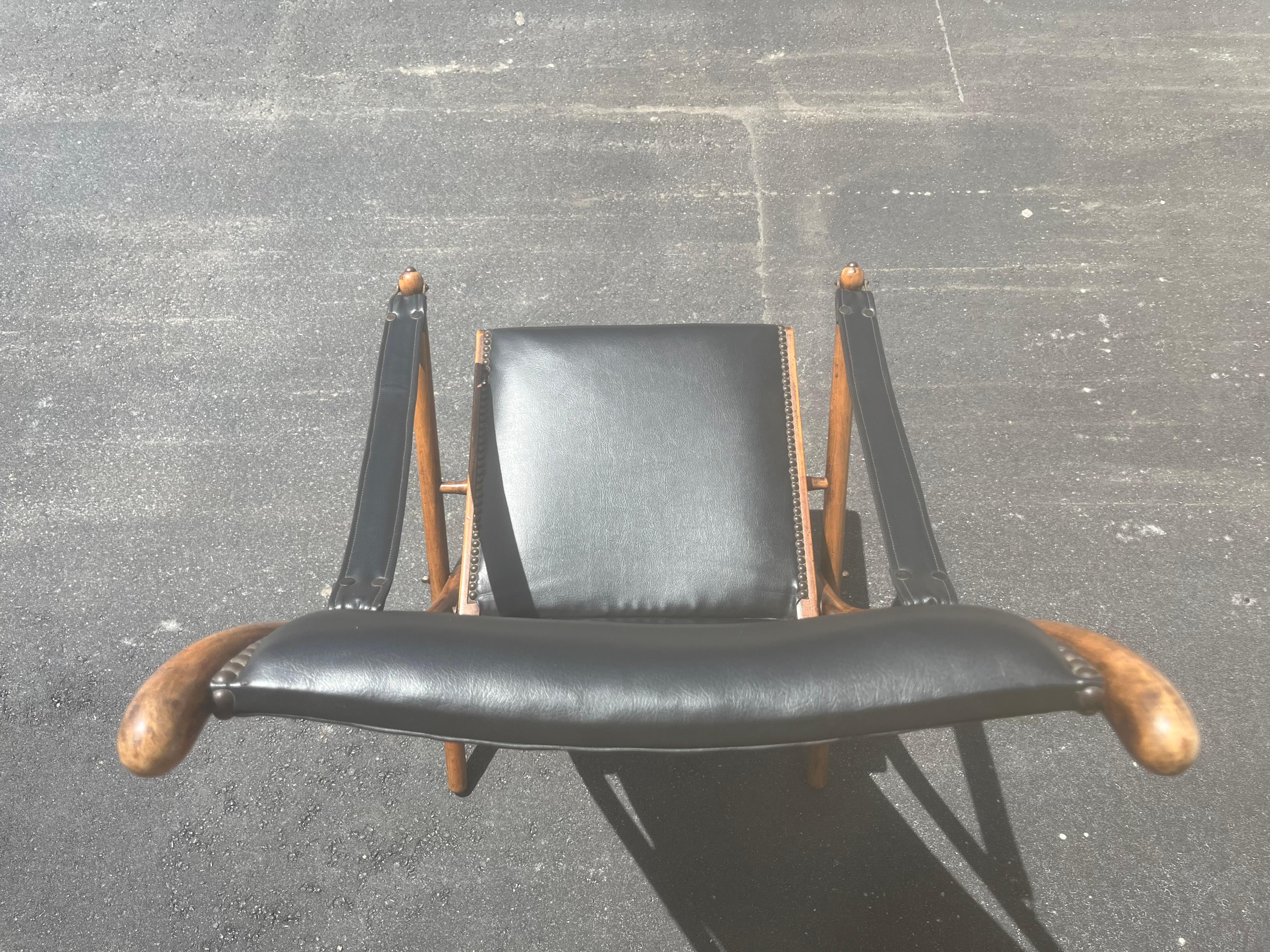 Brass French Antique Folding Chair, Campaign Safari For Sale