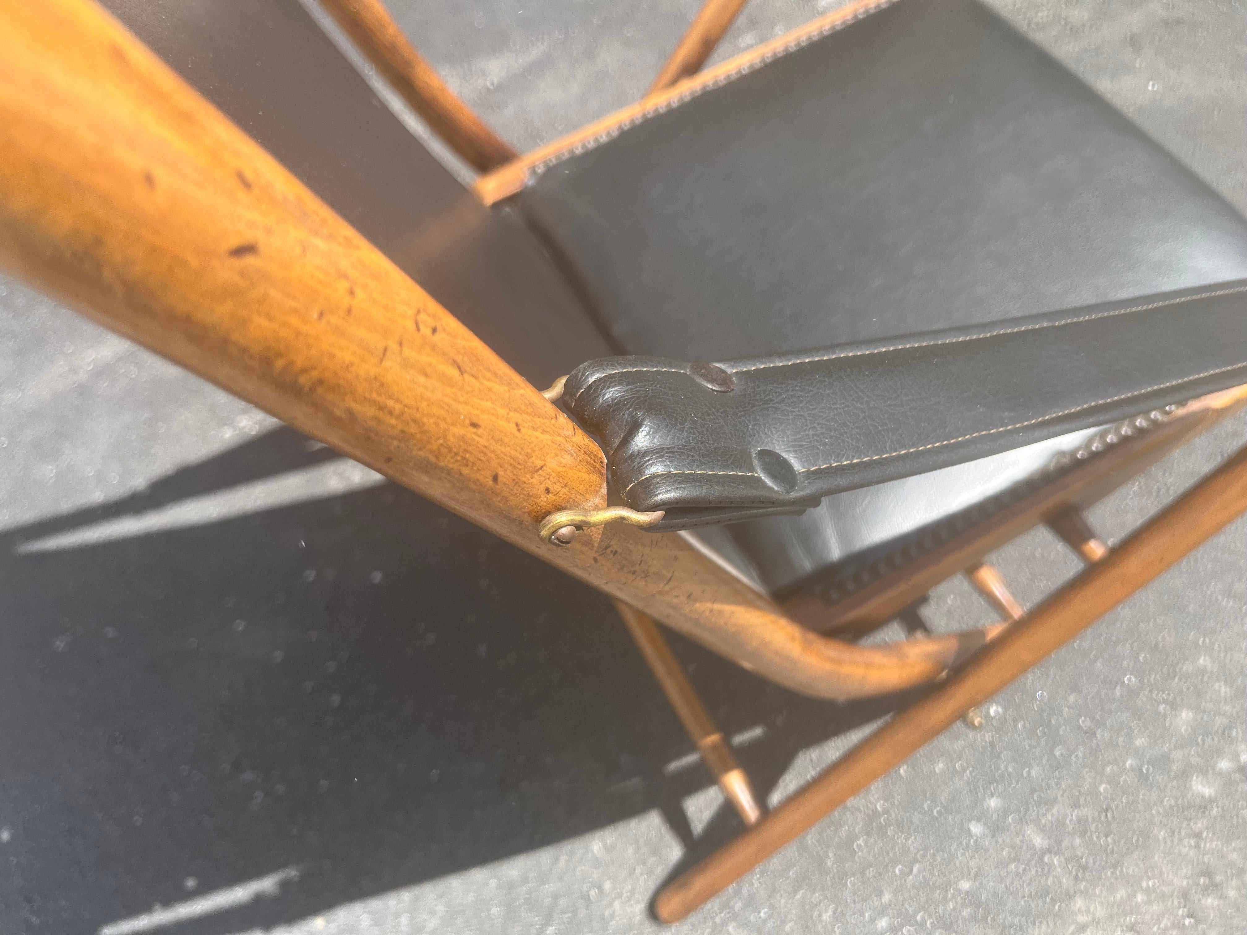 French Antique Folding Chair, Campaign Safari For Sale 3