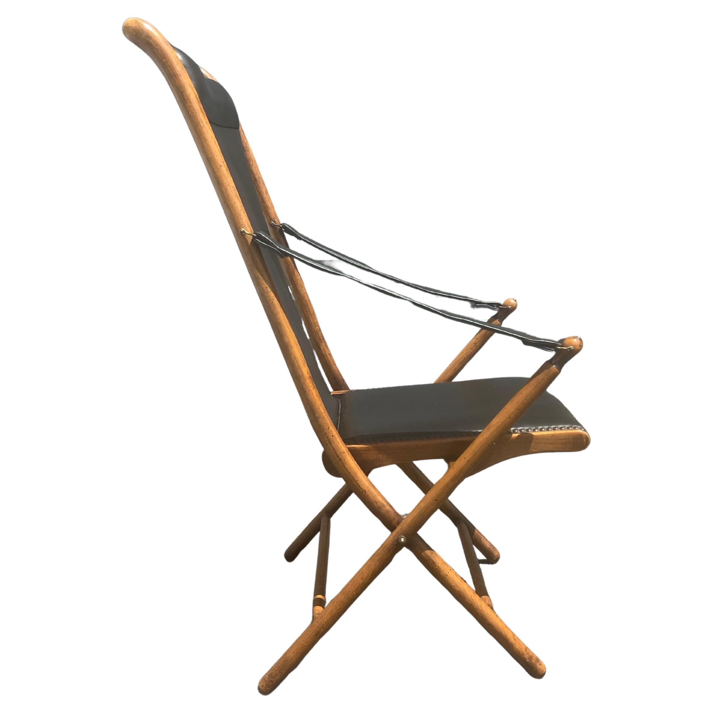 French Antique Folding Chair, Campaign Safari