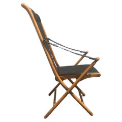 French Antique Folding Chair, Campaign Safari