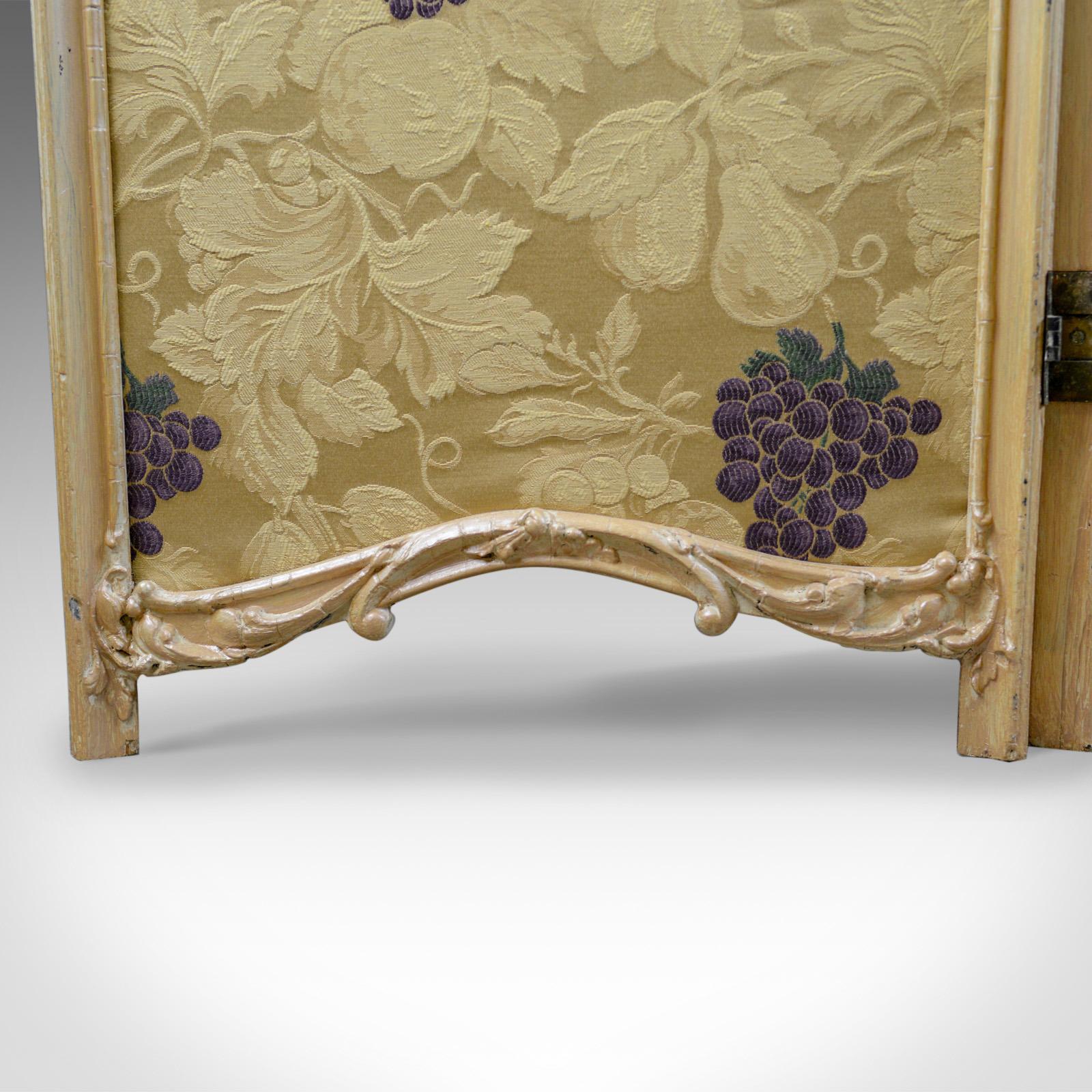 19th Century French Antique Folding Screen, Giltwood, Needlepoint, Room Divider, circa 1890