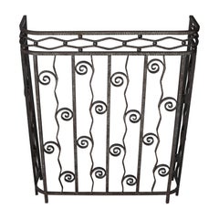French Antique Forged Iron Fireplace Screen