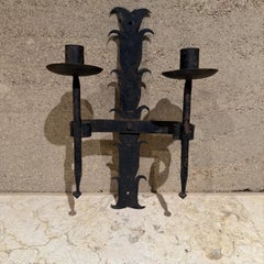 Französisch Antike geschmiedetes Schmiedeeisen Kerzenständer Sconce