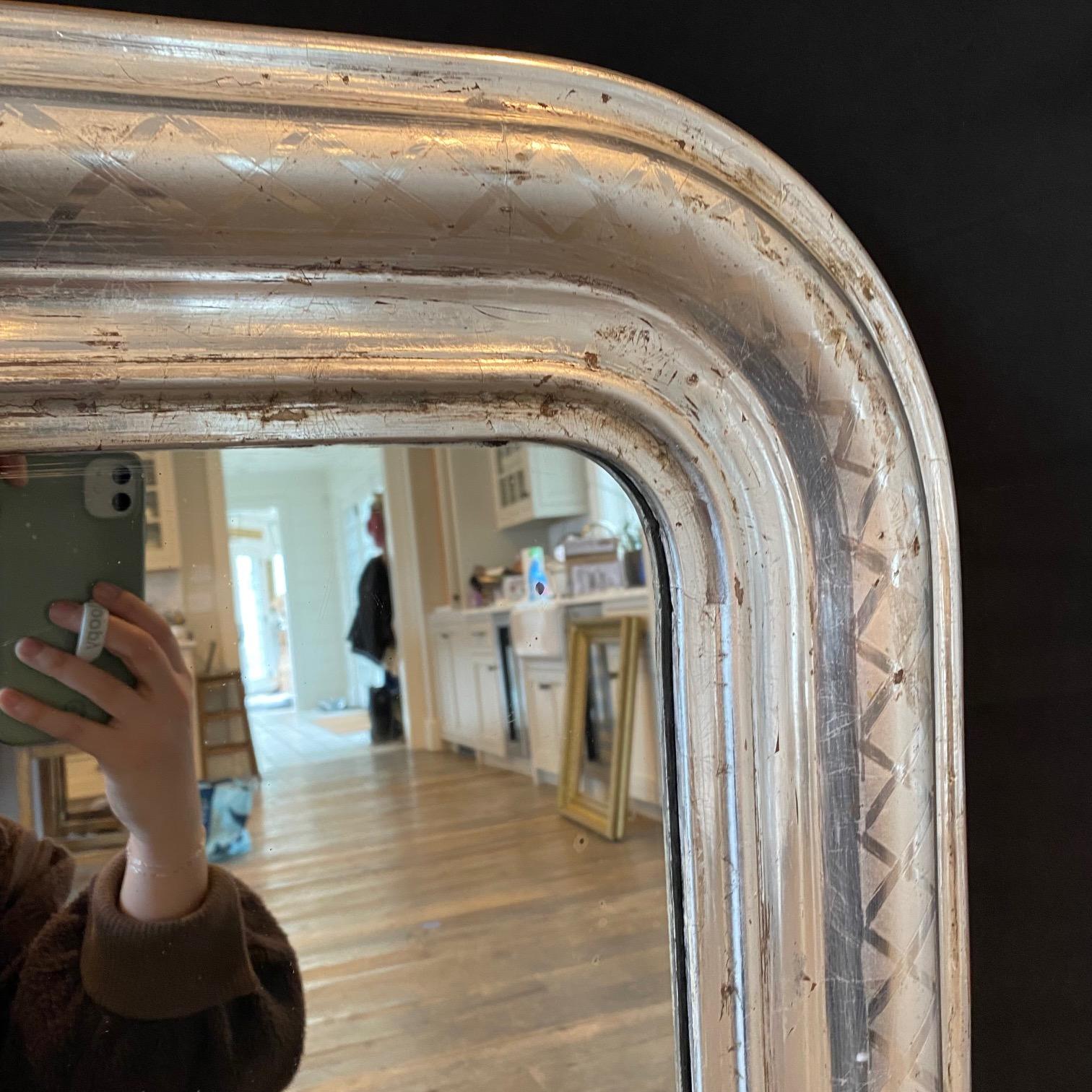 French Antique French 19th Century Silver Gilt Louis Philippe Mirror For Sale 3