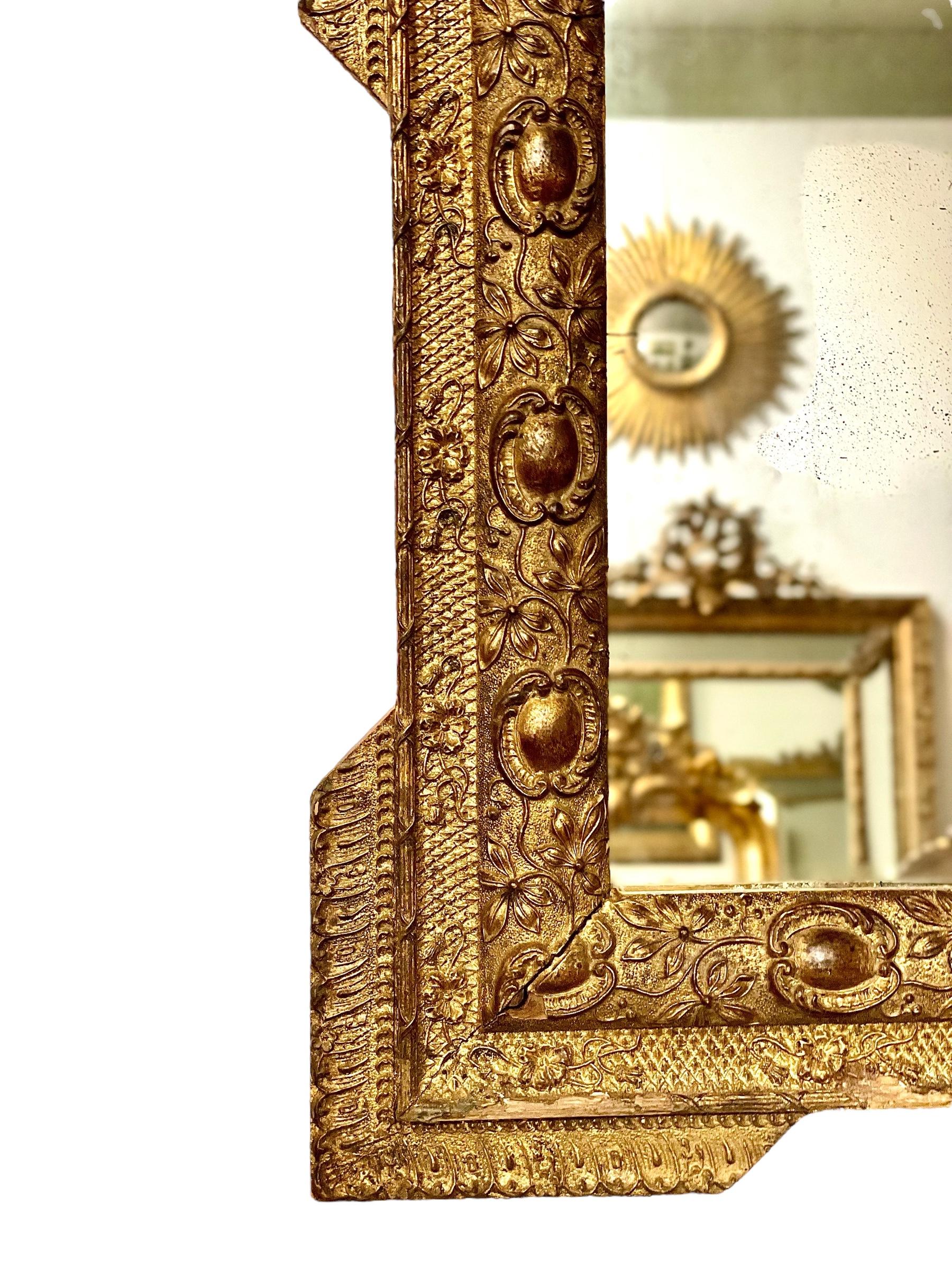 Louis XVI French Antique Giltwood Wall Mirror